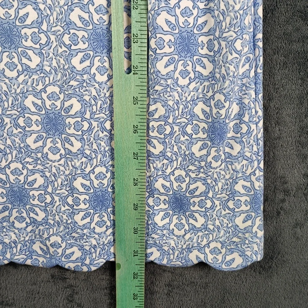 Vineyard Vines Shift Dress Girls L 12 14 Blue White Printed Sleeveless Preppy
